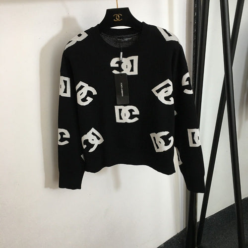 Dolce & Gabbana Oversized Monogram Knit Sweater