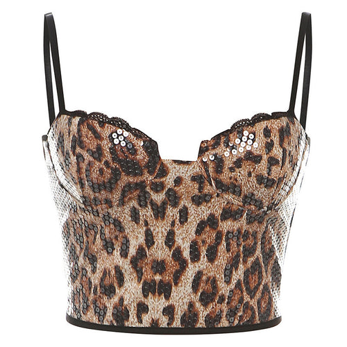 'Chya' Leopard Sequin Tank