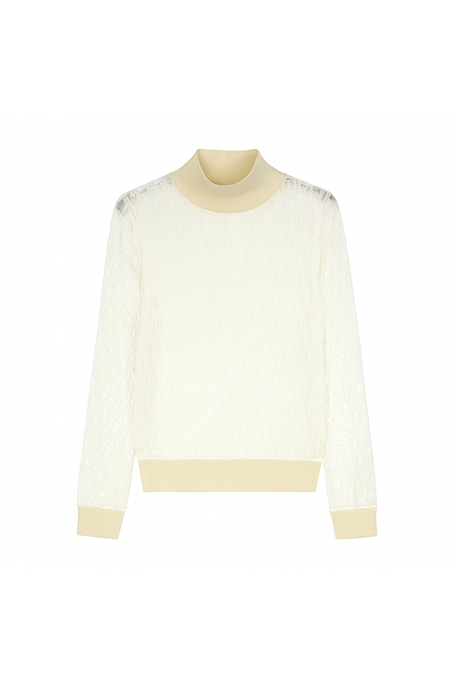 Dior Monogram Sheer Mesh Turtleneck Top