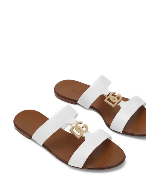 Dolce & Gabbana Bianca Logo Slide Sandal