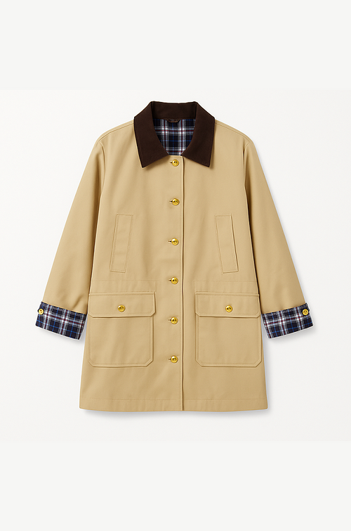 Miu Miu Heritage Plaid-Lined Field Coat Sizes S–L
