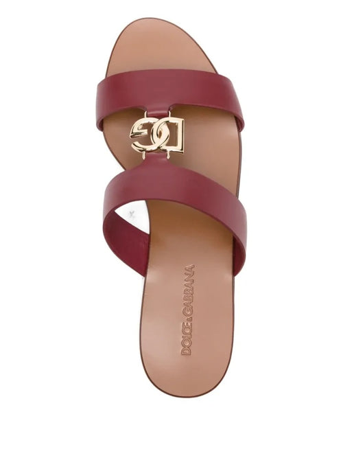 Dolce & Gabbana “Rosso Bianca” Logo Slide Sandal