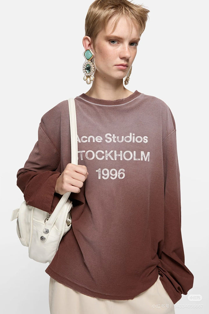 Acne Studios “Stockholm 1996” Long-Sleeve Logo T-Shirt – LUXE