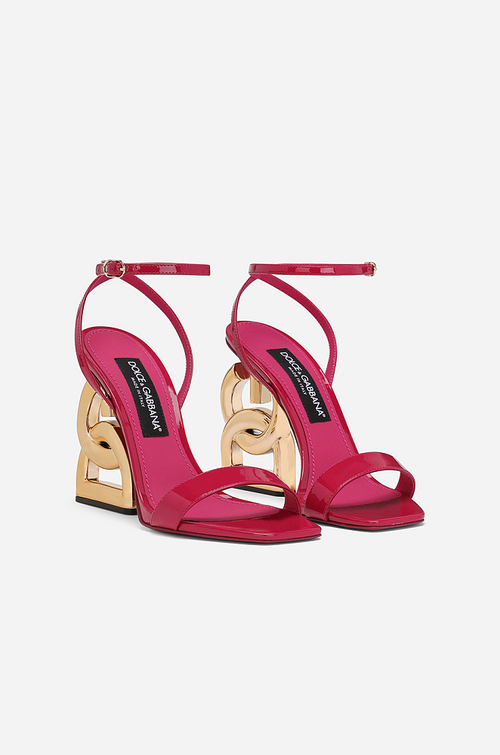 Dolce & Gabbana “Imperial Rosso DG” Sculptural Heel Sandal