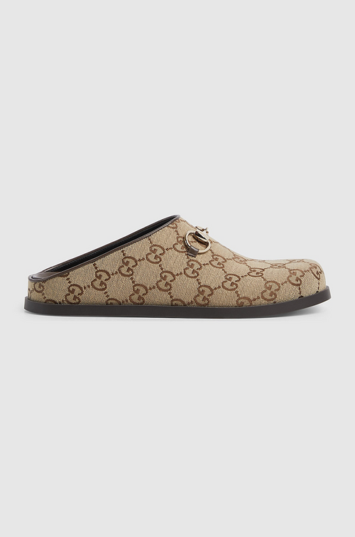 Gucci GG Supreme Horsebit Canvas Mules