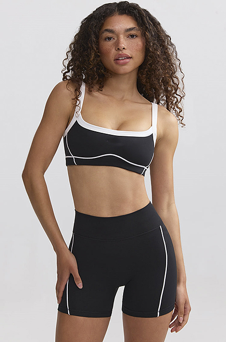 Contour Piped Performance Bra & Biker Short Set