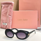 Miu Miu Oval Acetate Sunglasses