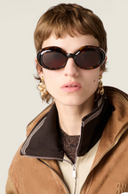 Miu Miu Oval Acetate Sunglasses