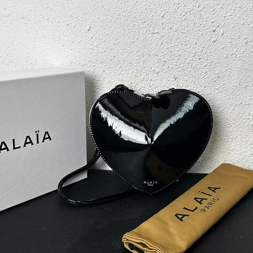 Alaïa Paris Heart Studded Leather Crossbody Bag