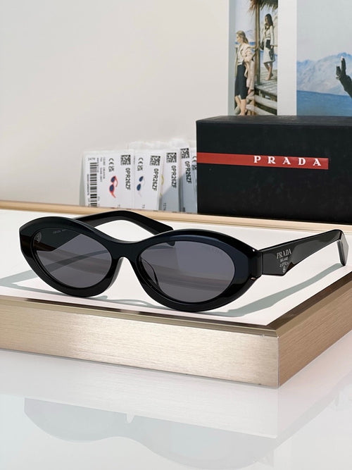 PRADA Oval Acetate Statement Sunglasses