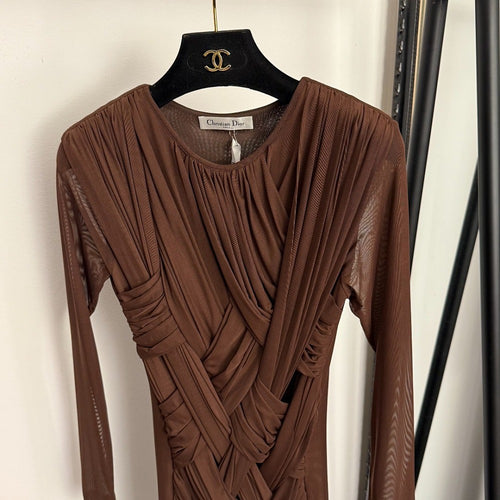 Christian Dior “Étreinte Nocturne” Draped Mesh Gown