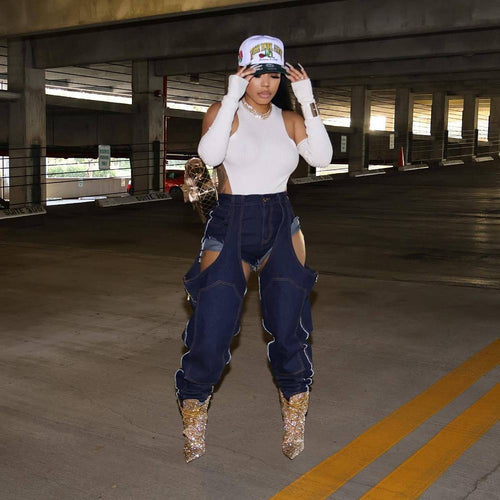 'Art of Artemis'  Cut out Jeans