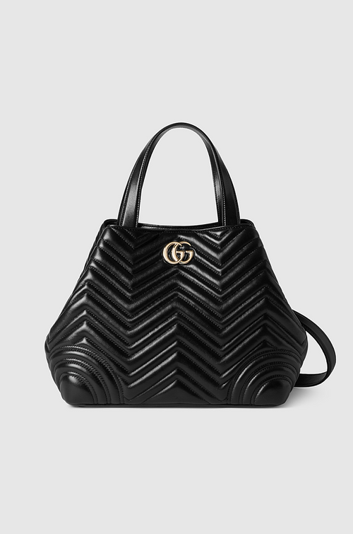 Gucci GG Marmont Black Matelassé Leather Tote