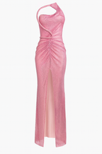 Rosea Mirage Crystal Mesh Gown