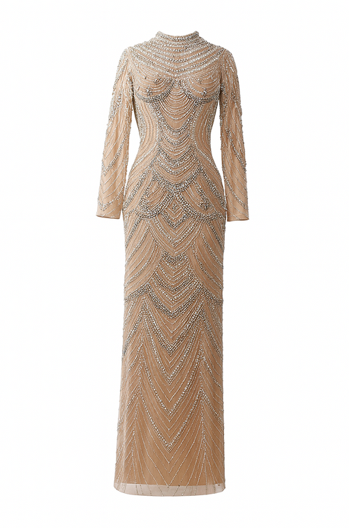 Eterna Aurelia Beaded Illusion Gown