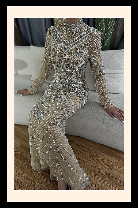 Eterna Aurelia Beaded Illusion Gown