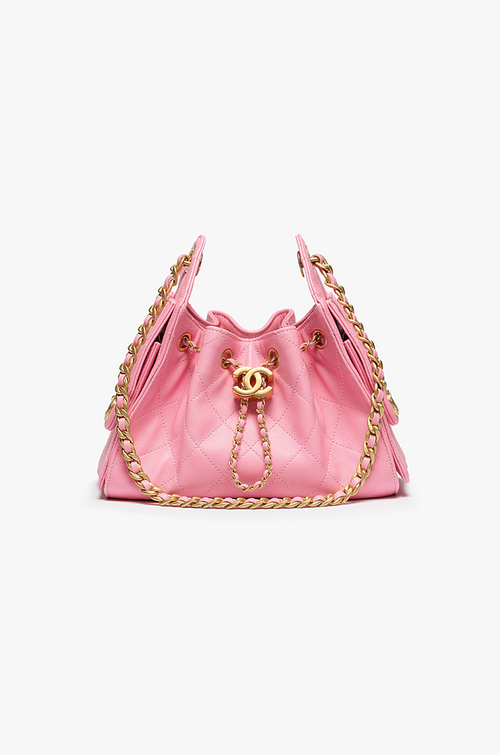 Chanel 25 Mini Handbag – Quilted Drawstring Chain Bag in Rose