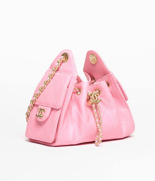 Chanel 25 Mini Handbag – Quilted Drawstring Chain Bag in Rose