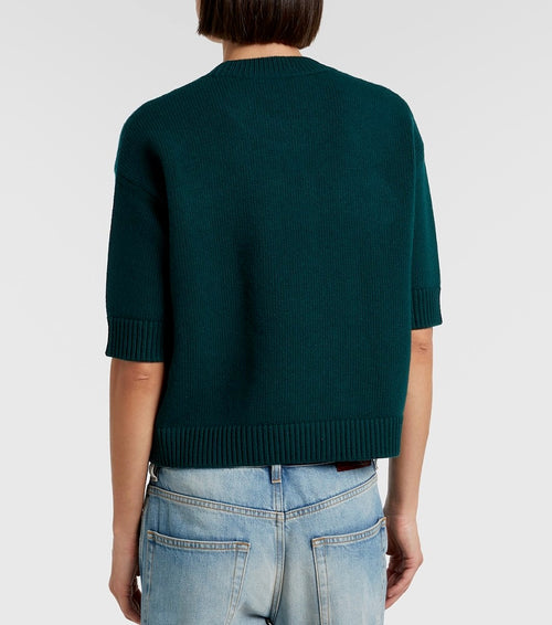 Gucci Verde Script Knit Top