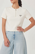 Prada Épure Zip Logo Tee