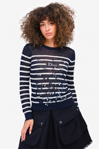 Dior Butterfly Intarsia Sheer Knit Top