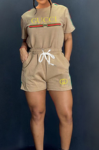 GG Embossed Shorts Set