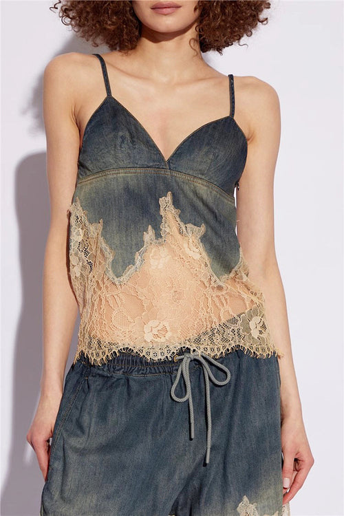 Bleu Lace Dégradé Denim Set