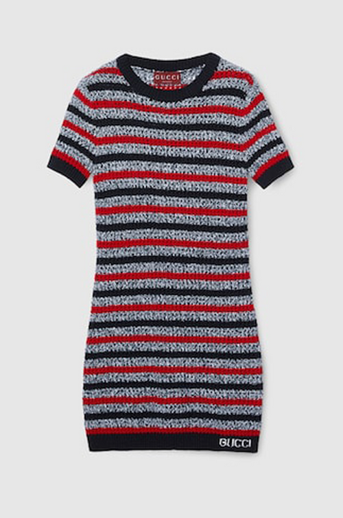 Gucci Striped Metallic Knit Dress