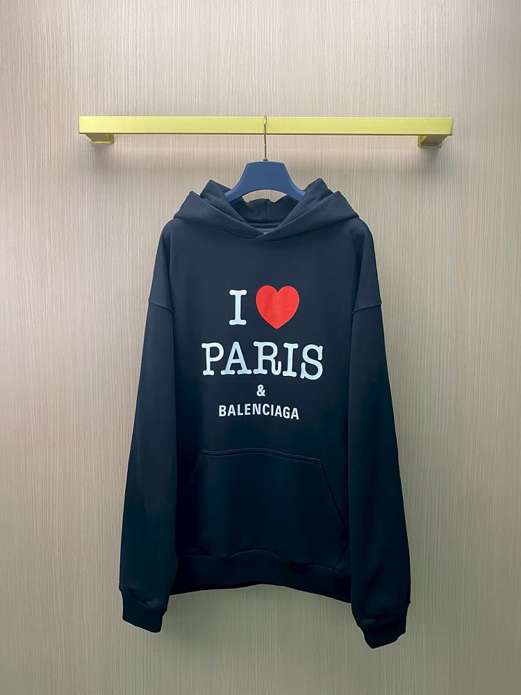 BALENCIAGA paris パーカー フーディー Balenciaga “I ♥ Paris” Oversized Hoodie – LUXE LIVING FASHIONS