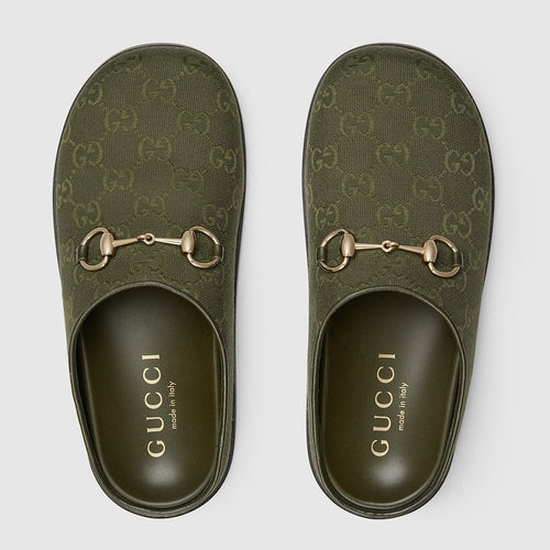 Gucci Horsebit Monogram Slippers