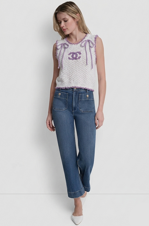 Chanel Lavande Bow Knit Vest