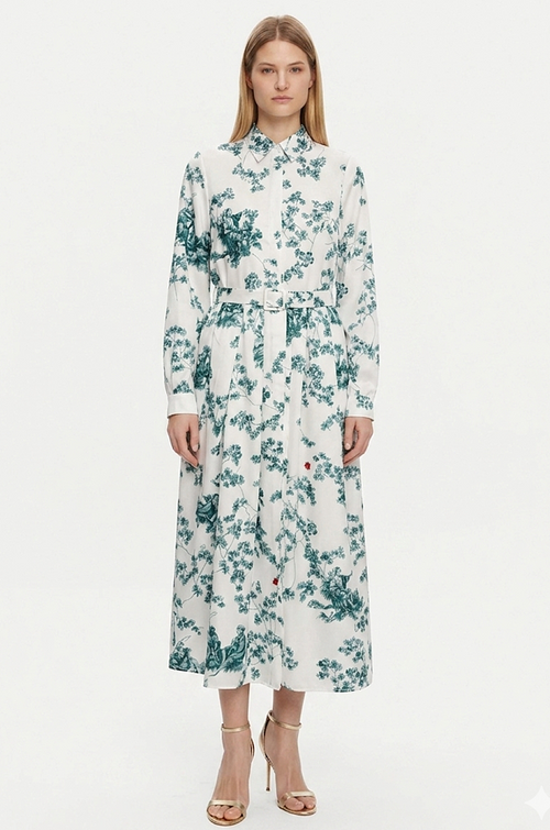 Dior Émeraude Botanique Silk Midi Dress