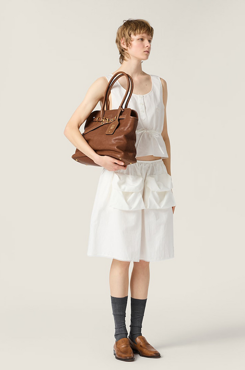 Miu Miu Éther Drawstring Poplin Top