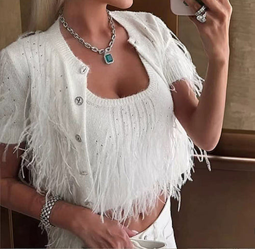 CC Feathered Cardigan