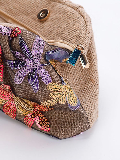 Floréline Étoile Embroidered Clutch