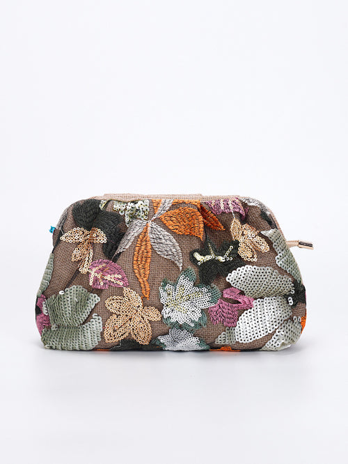 Floréline Étoile Embroidered Clutch