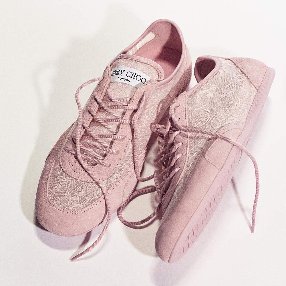 Jimmy Choo “Lumière Dentelle” Lace Low Top Trainers – LUXE LIVING
