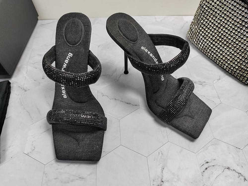Alexander Wang Crystal Tubular Sandal Heels
