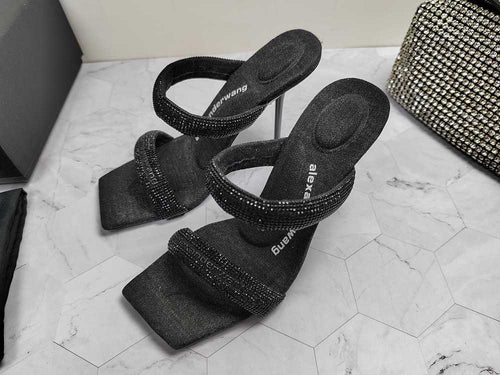 Alexander Wang Crystal Tubular Sandal Heels
