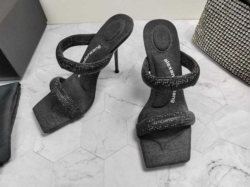 Alexander Wang Crystal Tubular Sandal Heels