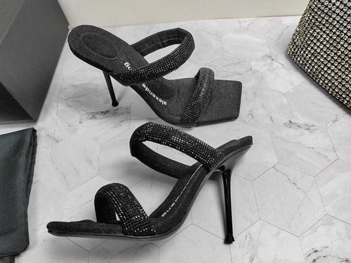 Alexander Wang Crystal Tubular Sandal Heels