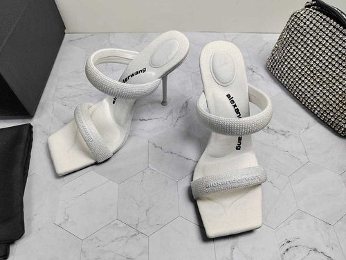 Alexander Wang Crystal Tubular Sandal Heels