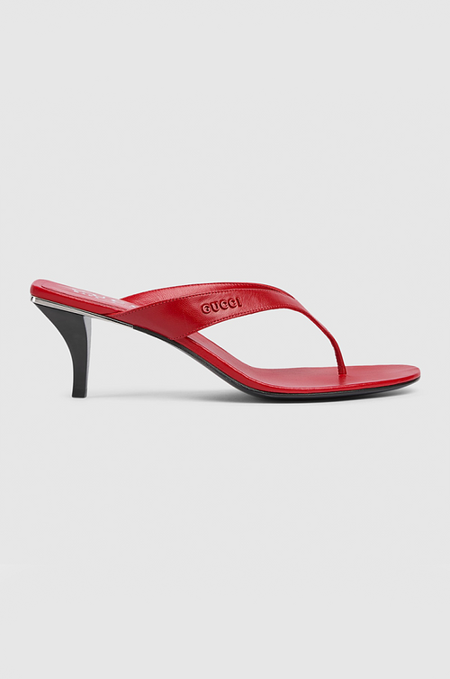 Gucci Rosso Sculpt Thong Heels
