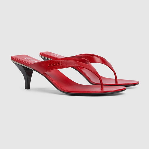 Gucci Rosso Sculpt Thong Heels