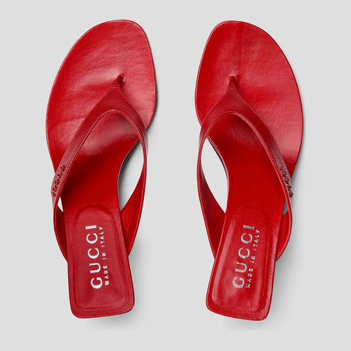 Gucci Rosso Sculpt Thong Heels