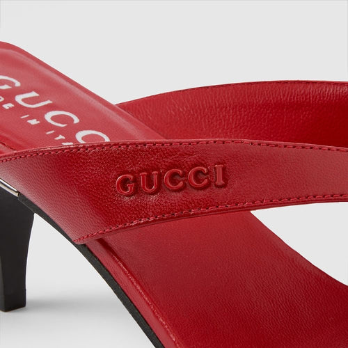 Gucci Rosso Sculpt Thong Heels