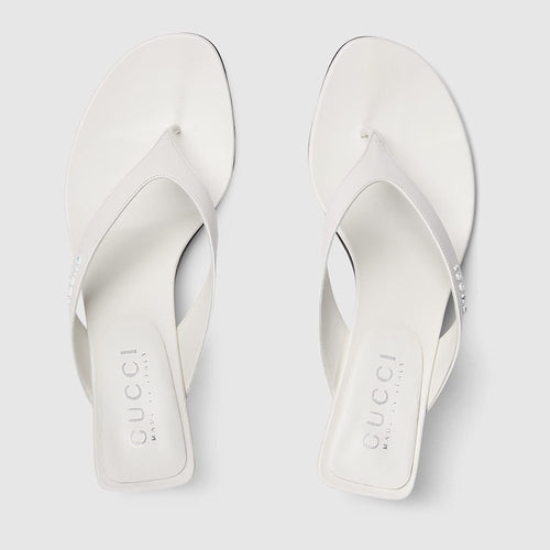 Gucci Rosé Satin Thong Heels