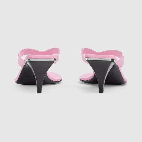 Gucci Rosé Satin Thong Heels