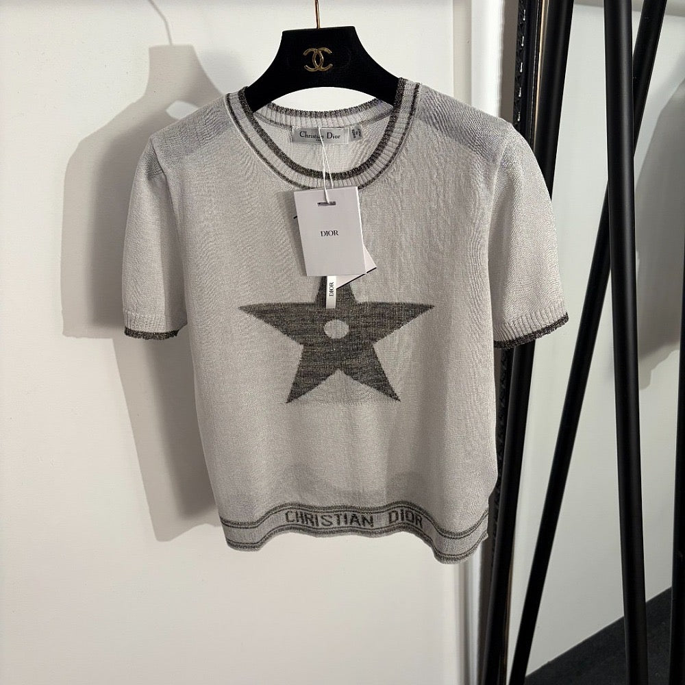 Christian Dior Marinière Knit Top – One Size – LUXE LIVING FASHIONS