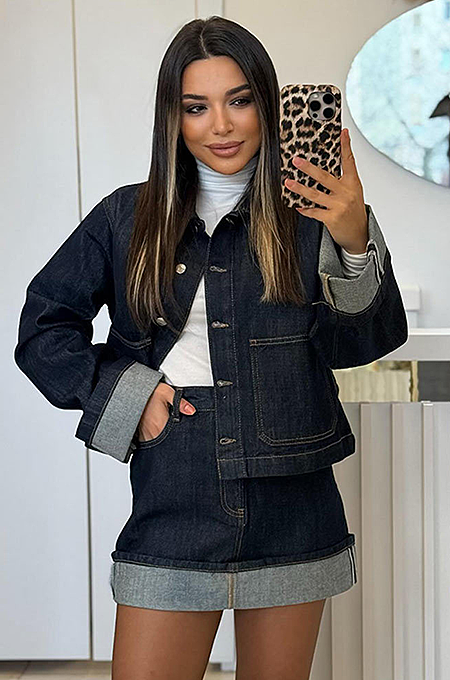 'Jalori' Denim Skirt Set